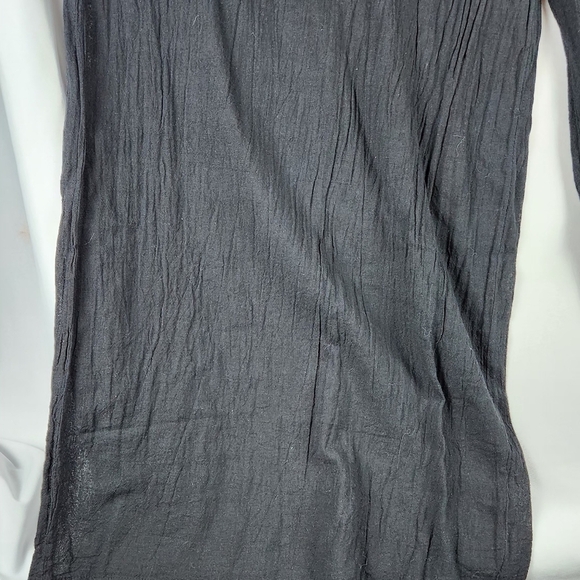 Women's Black Button Slit Wide Leg Pants With Pocket. 100% Cotton. Free Size - Picture 7 of 9